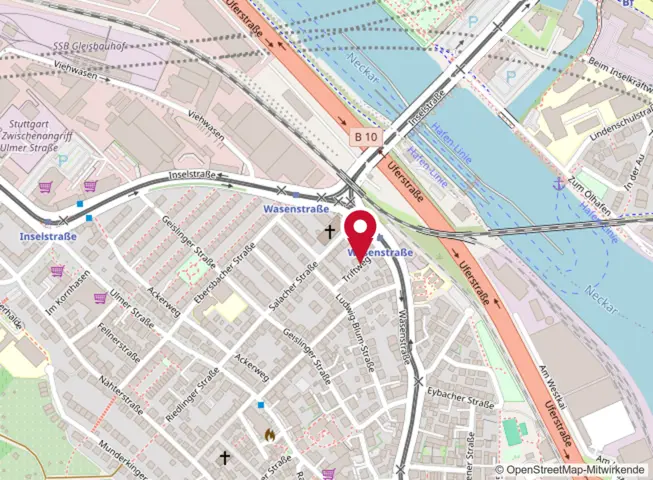 Map: Aslan Driving School, Wasenstraße 45, Stuttgart
